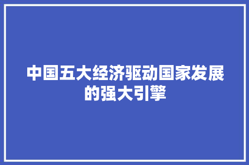 中国五大经济驱动国家发展的强大引擎 中国五大经济驱动国家发展的强大引擎