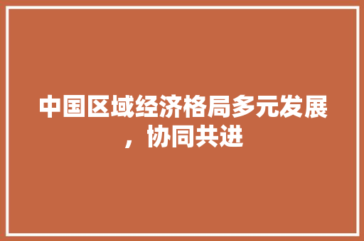 中国区域经济格局多元发展,协同共进 中国区域经济格局多元发展,协同共进