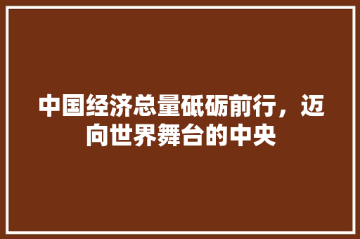 中国经济总量砥砺前行,迈向世界舞台的中央 中国经济总量砥砺前行,迈向世界舞台的中央