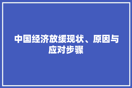 中国经济放缓现状、原因与应对步骤