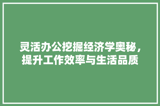 灵活办公挖掘经济学奥秘,提升工作效率与生活品质 灵活办公挖掘经济学奥秘,提升工作效率与生活品质