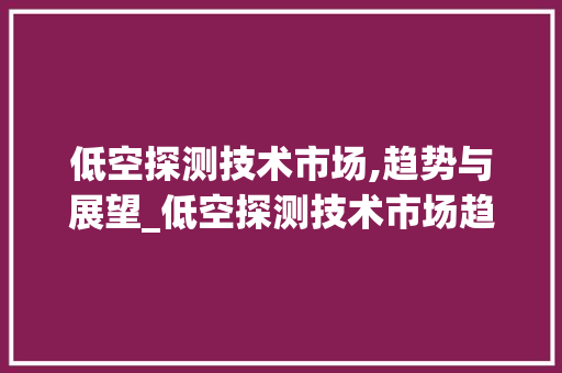 低空探测技术市场,趋势与展望_低空探测技术市场趋势 低空探测技术市场,趋势与展望_低空探测技术市场趋势