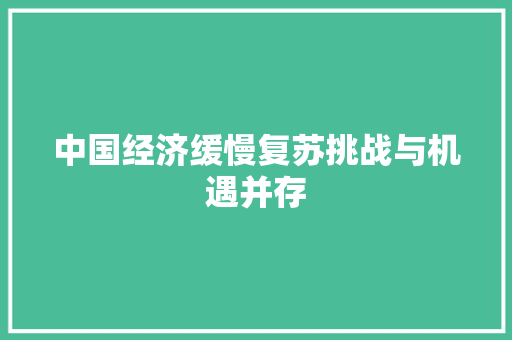 中国经济缓慢复苏挑战与机遇并存 中国经济缓慢复苏挑战与机遇并存