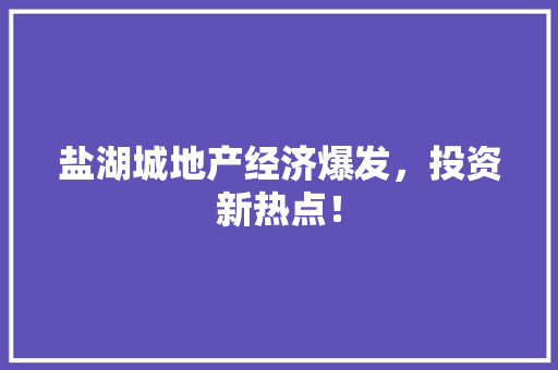 盐湖城地产经济爆发,投资新热点! 盐湖城地产经济爆发,投资新热点!