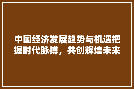 中国经济发展趋势与机遇把握时代脉搏,共创辉煌未来 中国经济发展趋势与机遇把握时代脉搏,共创辉煌未来