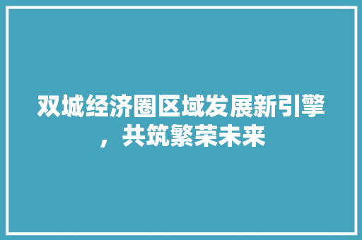 双城经济圈区域发展新引擎,共筑繁荣未来 双城经济圈区域发展新引擎,共筑繁荣未来