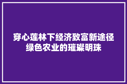 穿心莲林下经济致富新途径绿色农业的璀璨明珠 穿心莲林下经济致富新途径绿色农业的璀璨明珠
