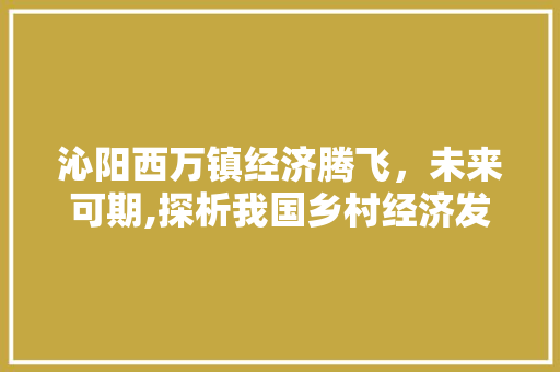 沁阳西万镇经济腾飞,未来可期,探析我国乡村经济发展的新引擎 沁阳西万镇经济腾飞,未来可期,探析我国乡村经济发展的新引擎