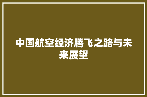 中国航空经济腾飞之路与未来展望 中国航空经济腾飞之路与未来展望