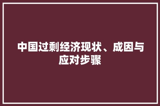 中国过剩经济现状、成因与应对步骤 中国过剩经济现状、成因与应对步骤