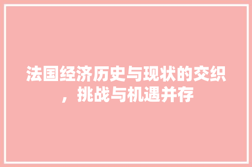 法国经济历史与现状的交织,挑战与机遇并存 法国经济历史与现状的交织,挑战与机遇并存