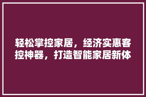 轻松掌控家居,经济实惠客控神器,打造智能家居新体验 轻松掌控家居,经济实惠客控神器,打造智能家居新体验