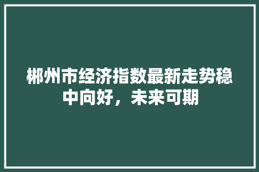 郴州市经济指数最新走势稳中向好,未来可期 郴州市经济指数最新走势稳中向好,未来可期