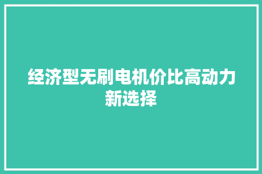 经济型无刷电机价比高动力新选择 经济型无刷电机价比高动力新选择