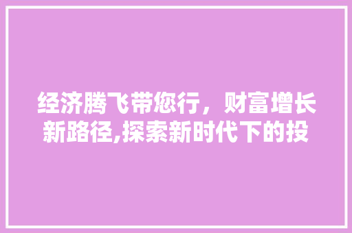 经济腾飞带您行,财富增长新路径,探索新时代下的投资机遇 经济腾飞带您行,财富增长新路径,探索新时代下的投资机遇