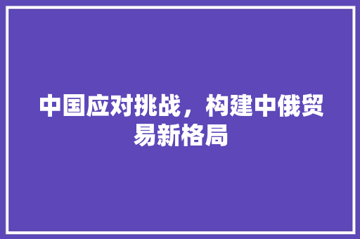 中国应对挑战,构建中俄贸易新格局 中国应对挑战,构建中俄贸易新格局