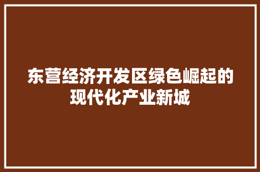东营经济开发区绿色崛起的现代化产业新城 东营经济开发区绿色崛起的现代化产业新城