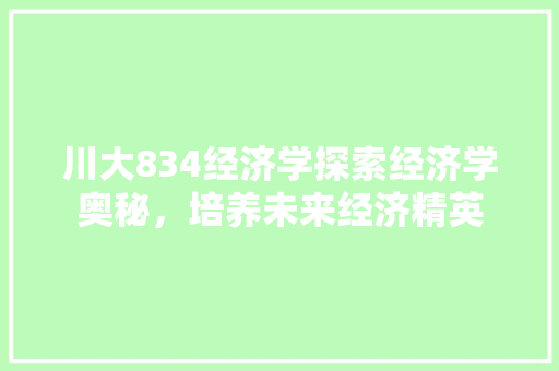 川大834经济学探索经济学奥秘,培养未来经济精英 川大834经济学探索经济学奥秘,培养未来经济精英