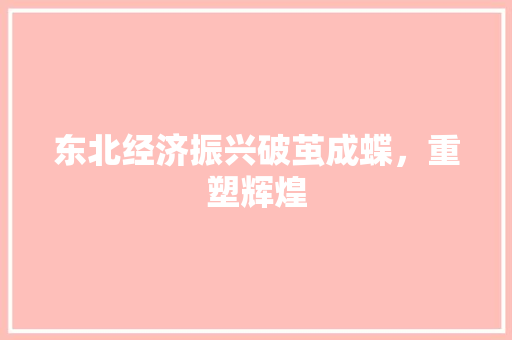 东北经济振兴破茧成蝶,重塑辉煌 东北经济振兴破茧成蝶,重塑辉煌
