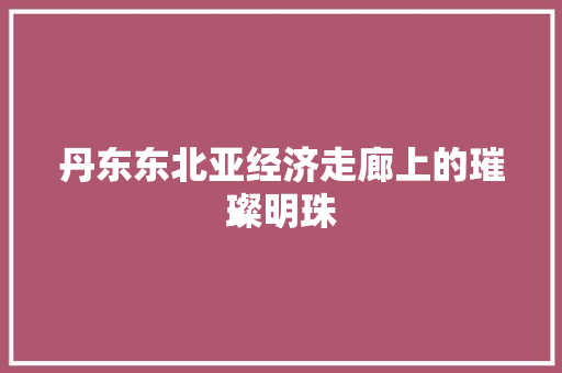 丹东东北亚经济走廊上的璀璨明珠 丹东东北亚经济走廊上的璀璨明珠