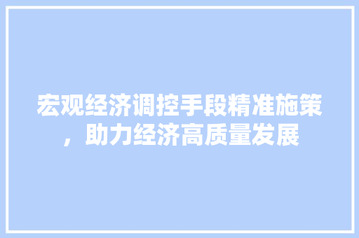 宏观经济调控手段精准施策,助力经济高质量发展 宏观经济调控手段精准施策,助力经济高质量发展