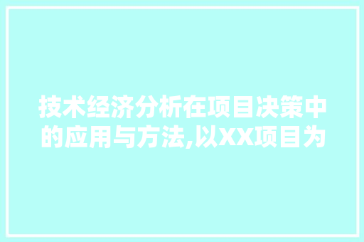 技术经济分析在项目决策中的应用与方法,以XX项目为例 技术经济分析在项目决策中的应用与方法,以XX项目为例