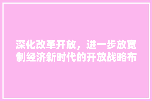深化改革开放，进一步放宽制经济新时代的开放战略布局