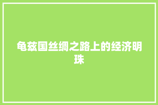 龟兹国丝绸之路上的经济明珠 龟兹国丝绸之路上的经济明珠