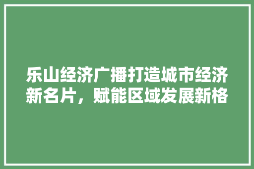乐山经济广播打造城市经济新名片,赋能区域发展新格局 乐山经济广播打造城市经济新名片,赋能区域发展新格局