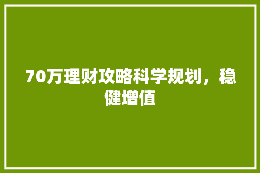 70万理财攻略科学规划,稳健增值 70万理财攻略科学规划,稳健增值