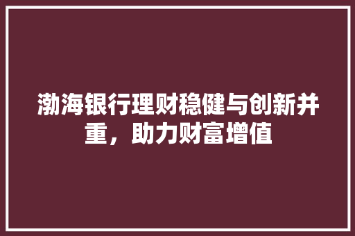 渤海银行理财稳健与创新并重,助力财富增值 渤海银行理财稳健与创新并重,助力财富增值