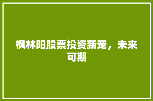 枫林阳股票投资新宠,未来可期 枫林阳股票投资新宠,未来可期