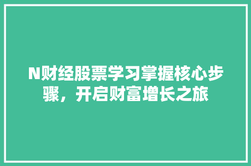 N财经股票学习掌握核心步骤,开启财富增长之旅 N财经股票学习掌握核心步骤,开启财富增长之旅