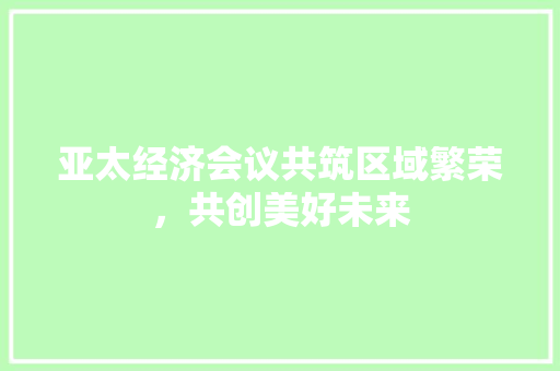 亚太经济会议共筑区域繁荣,共创美好未来 亚太经济会议共筑区域繁荣,共创美好未来