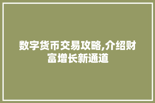 数字货币交易攻略,介绍财富增长新通道 数字货币交易攻略,介绍财富增长新通道