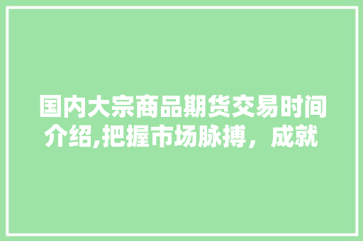 国内大宗商品期货交易时间介绍,把握市场脉搏,成就财富梦想 国内大宗商品期货交易时间介绍,把握市场脉搏,成就财富梦想