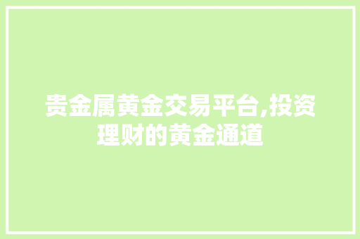 贵金属黄金交易平台,投资理财的黄金通道 贵金属黄金交易平台,投资理财的黄金通道