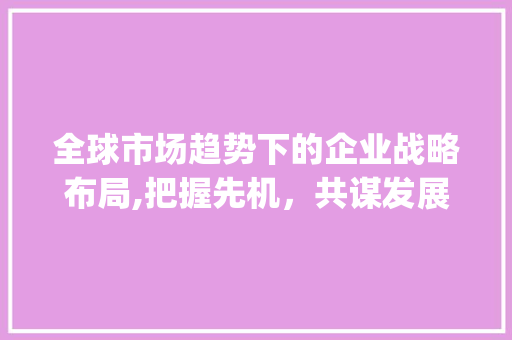 全球市场趋势下的企业战略布局,把握先机,共谋发展_紧盯全球市场趋势 全球市场趋势下的企业战略布局,把握先机,共谋发展_紧盯全球市场趋势