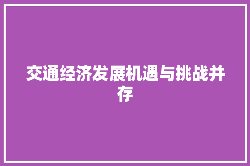 交通经济发展机遇与挑战并存 交通经济发展机遇与挑战并存