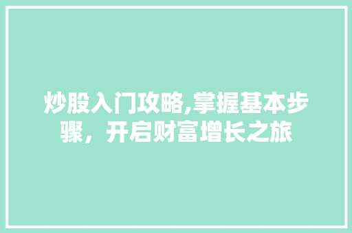 炒股入门攻略,掌握基本步骤，开启财富增长之旅