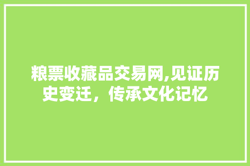 粮票收藏品交易网,见证历史变迁,传承文化记忆 粮票收藏品交易网,见证历史变迁,传承文化记忆