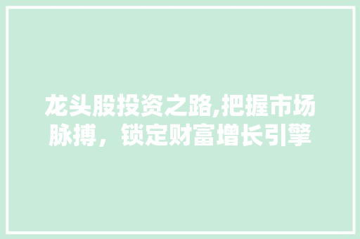 龙头股投资之路,把握市场脉搏,锁定财富增长引擎 龙头股投资之路,把握市场脉搏,锁定财富增长引擎