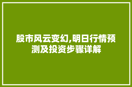 股市风云变幻,明日行情预测及投资步骤详解