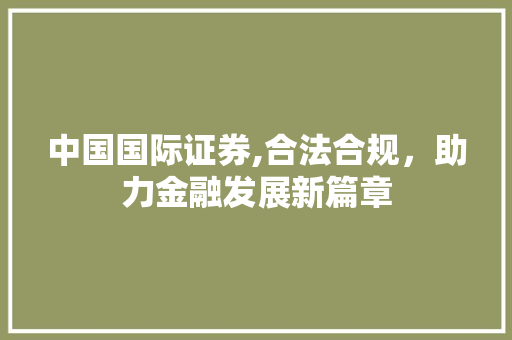 中国国际证券,合法合规,助力金融发展新篇章