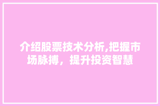 介绍股票技术分析,把握市场脉搏,提升投资智慧 介绍股票技术分析,把握市场脉搏,提升投资智慧