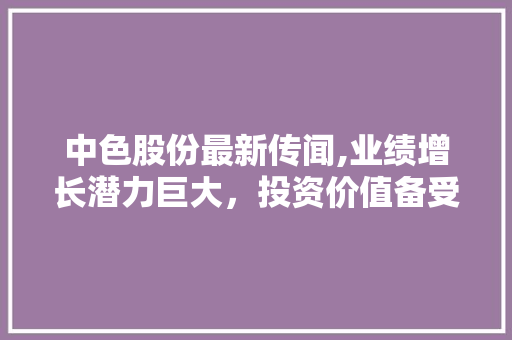 中色股份最新传闻,业绩增长潜力巨大,投资价值备受关注 中色股份最新传闻,业绩增长潜力巨大,投资价值备受关注
