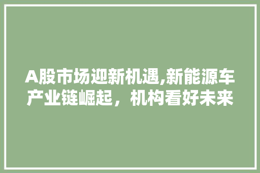A股市场迎新机遇,新能源车产业链崛起,机构看好未来走势 A股市场迎新机遇,新能源车产业链崛起,机构看好未来走势
