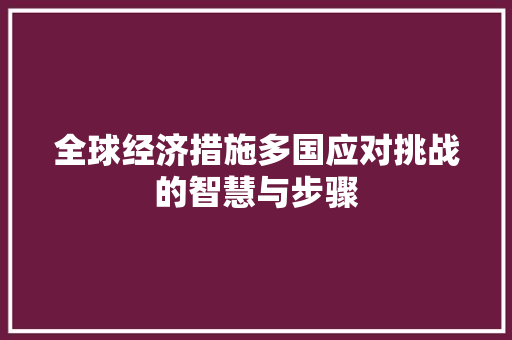 全球经济措施多国应对挑战的智慧与步骤 全球经济措施多国应对挑战的智慧与步骤