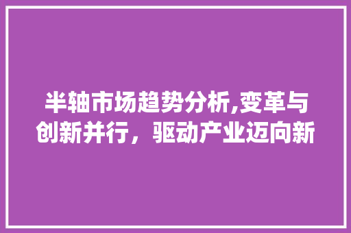 半轴市场趋势分析,变革与创新并行,驱动产业迈向新高峰_半轴市场趋势 半轴市场趋势分析,变革与创新并行,驱动产业迈向新高峰_半轴市场趋势