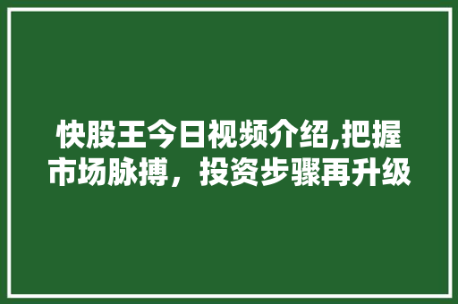 快股王今日视频介绍,把握市场脉搏，投资步骤再升级